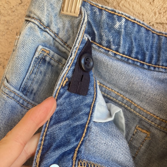 GAP Girls size 12 denim blue jeans with embroidery flowers - Picture 6 of 10